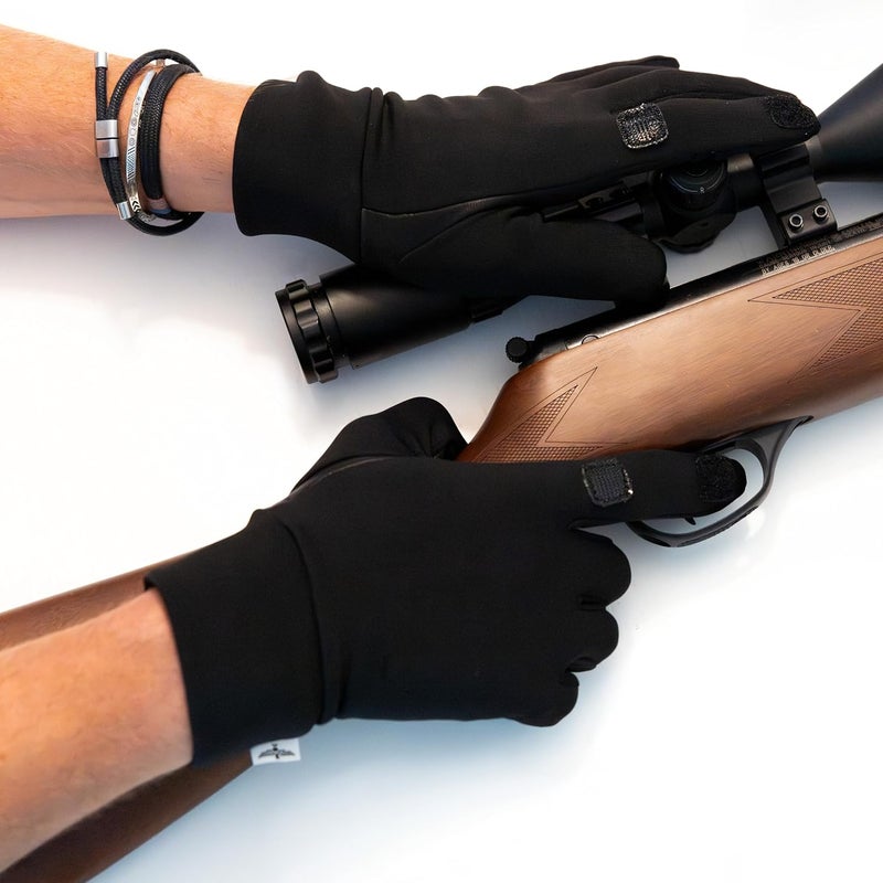 REVOLUTION RANGE Hunting & Rifle Shooting Gloves with Open Index Trigger Finger Flip | Genuine Leather Palm Grip | for Outdoor Tactical Sports | Airsoft Paintball Trap Skeet Clay Shooting - Image 2